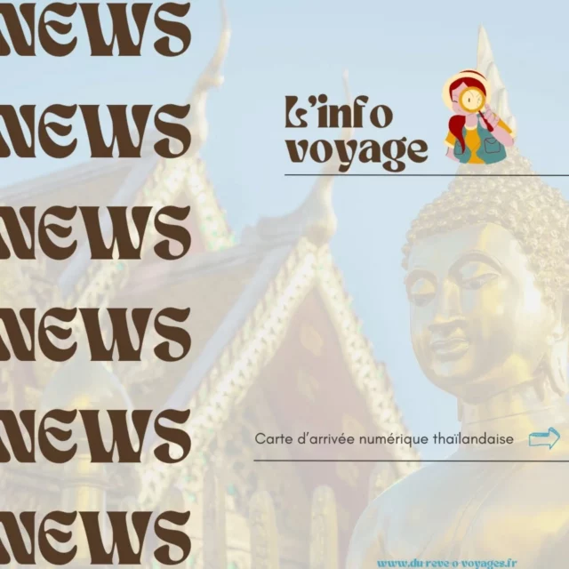 ✈️ Vous partez bientôt en Thaïlande ? Nouvelle formalité à ne pas oublier ! 🇹🇭

🗓️ Depuis le 1er mai 2025, tous les voyageurs devront remplir une déclaration de voyage (TDAC) avant leur arrivée !

🔹 À faire en ligne, avant le départ
🔹 Gratuit et simple à remplir
🔹 Nécessaire pour entrer sur le territoire (même pour les séjours touristiques)
🔹 Valide pour une seule entrée — à refaire pour chaque nouveau voyage

📢 Pensez-y dès maintenant pour éviter les mauvaises surprises à l’aéroport !

#Thaïlande #Voyage2025 #TDAC #FormalitésVoyage #InfoVoyage #Tourisme #Asie #TravelTips #ThailandTrip #PrépareTonVoyage
